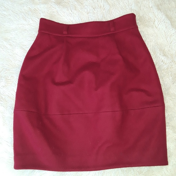 Theory Red Wool Skirt - Picture 3 of 4